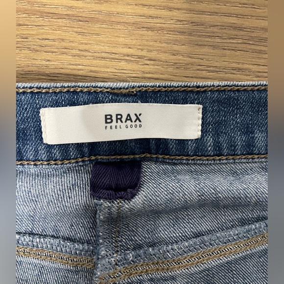 Brax Feel Good Vintage Denim Side Stitching Light Wash Jeans Cropped Ankle 30” - Picture 3 of 7